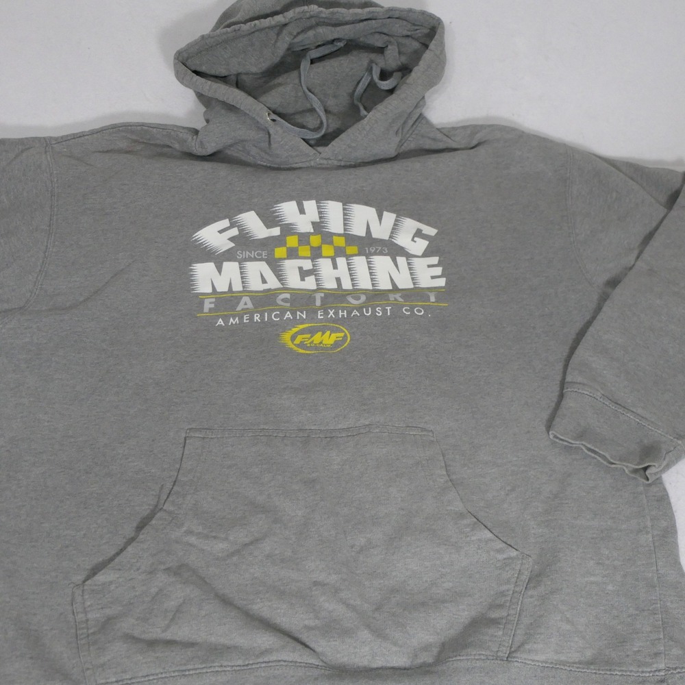 FMF Women XL Hoodie Gray Flying Machine Factory Racing Motocross Skater Gorpcore